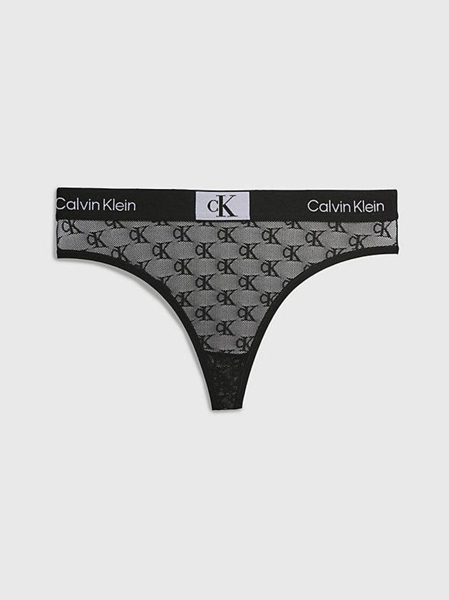 Calvin Klein USA Lace - Ck96 Womens Thong Black 4276591-PL